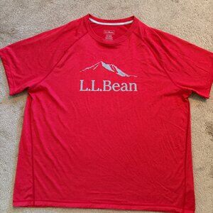 L.L.Bean Red Men's T-Shirt Short Sleeve Lightweight Red Size XL REG